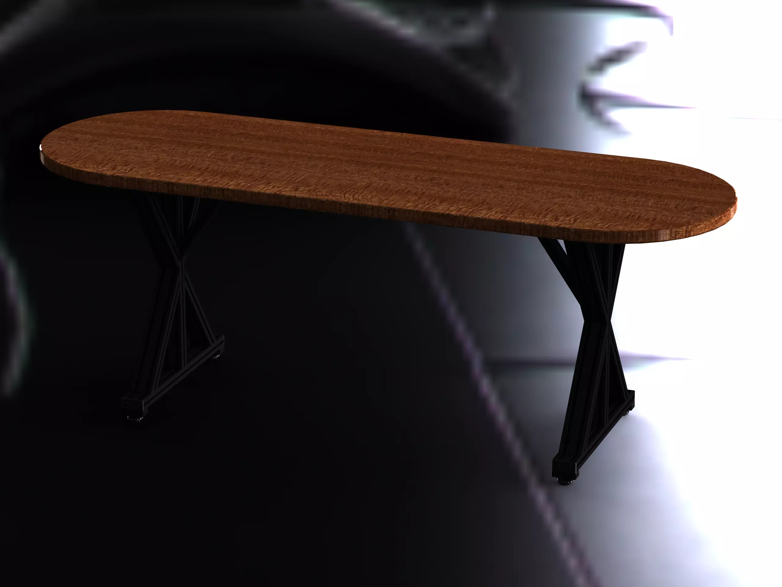 Aluminum X-Frame Table 3D model_0