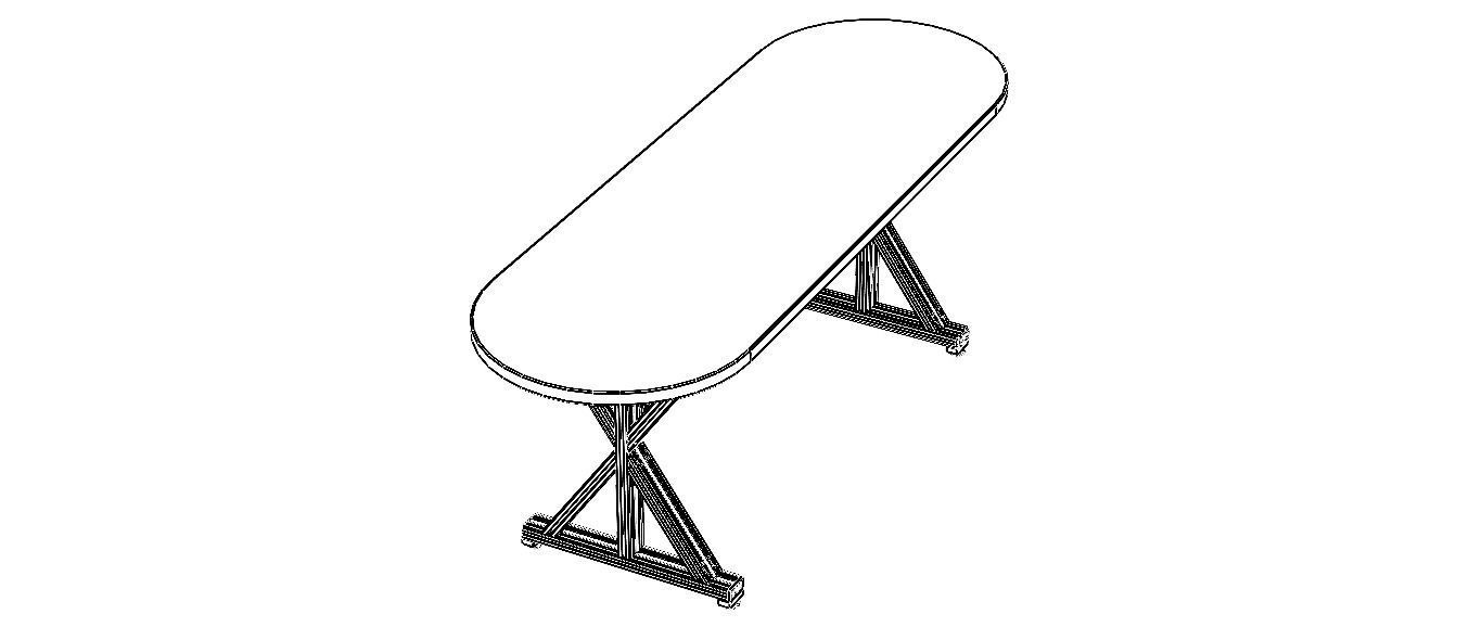 Aluminum X-Frame Table 3D model_22