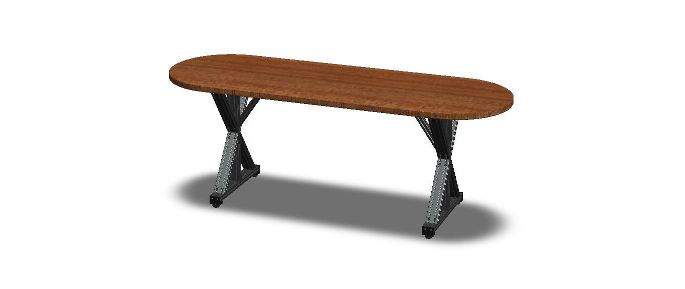 Aluminum X-Frame Table 3D model_5