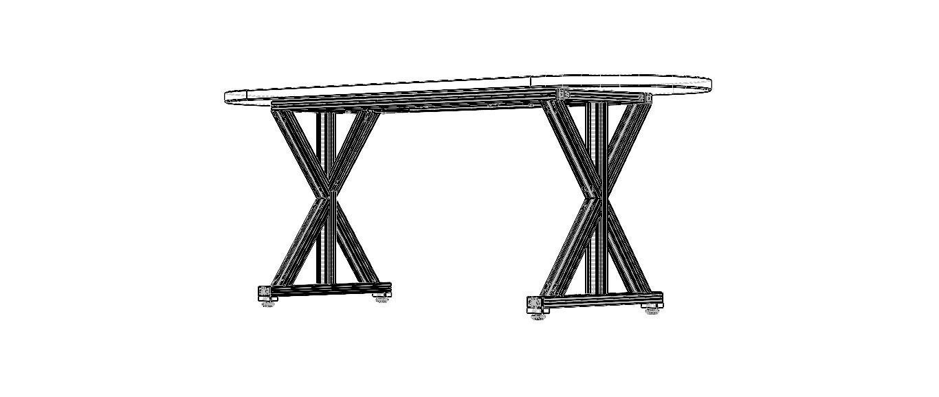 Aluminum X-Frame Table 3D model_31