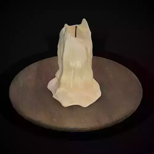 Candle on Wooden Plate