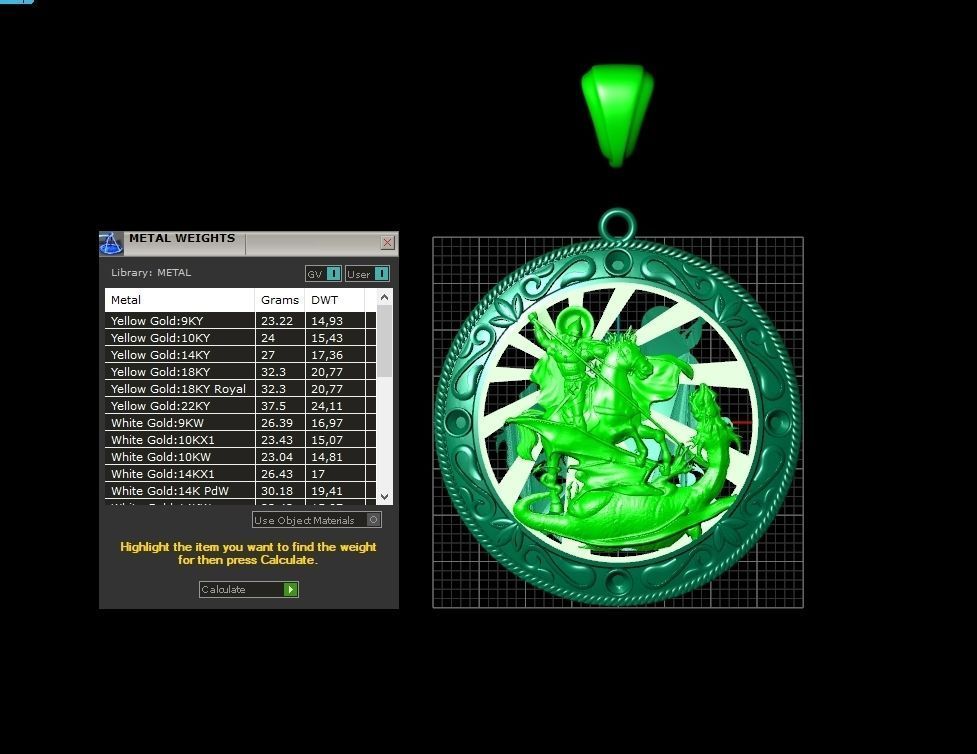 St George the Victorious Medal Protection  Charm Pendant 867 3D print model_6