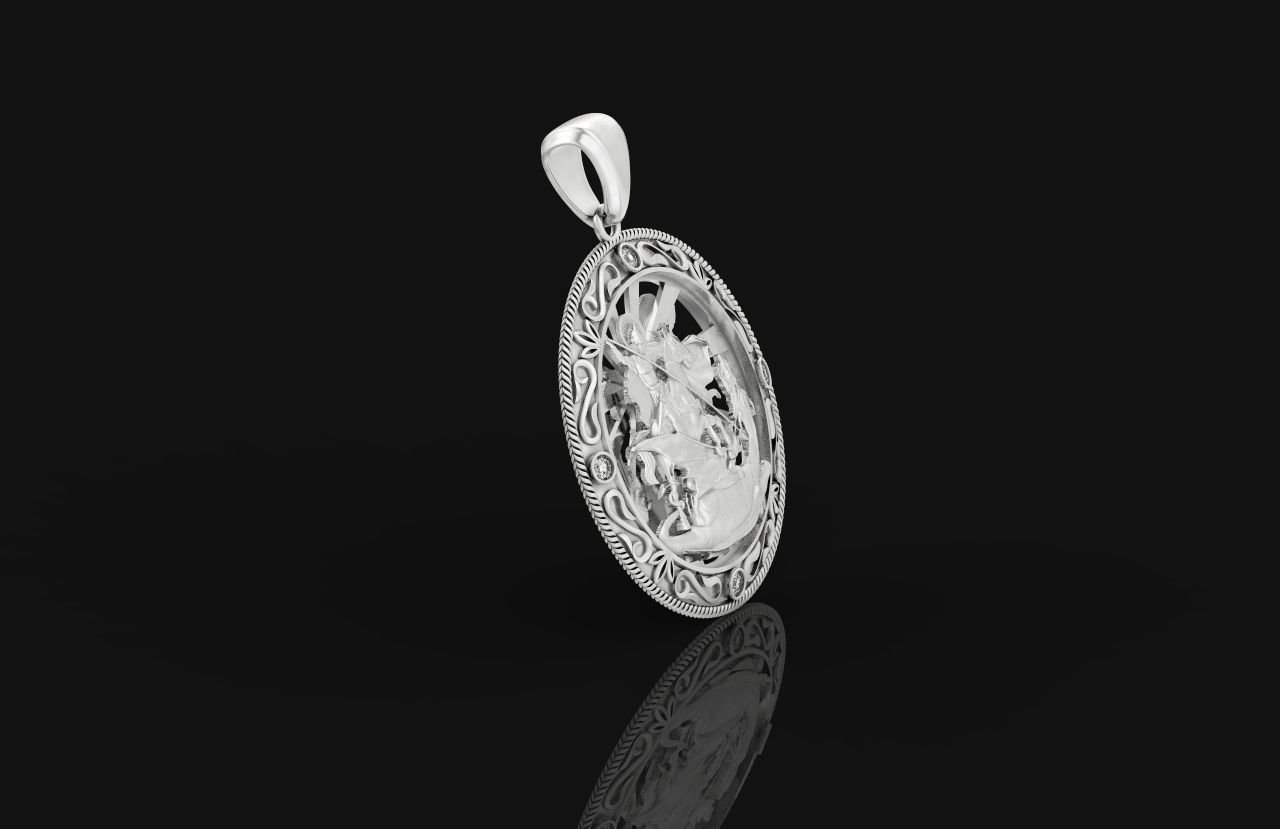 St George the Victorious Medal Protection  Charm Pendant 867 3D print model_14