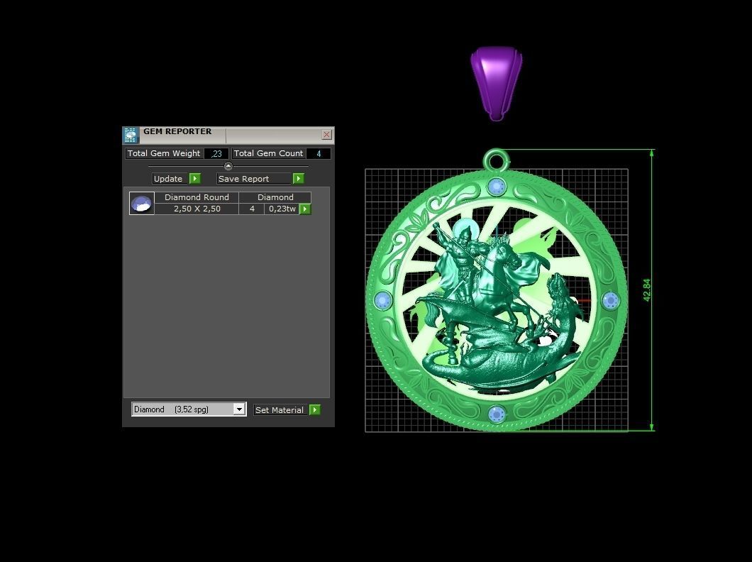 St George the Victorious Medal Protection  Charm Pendant 867 3D print model_5