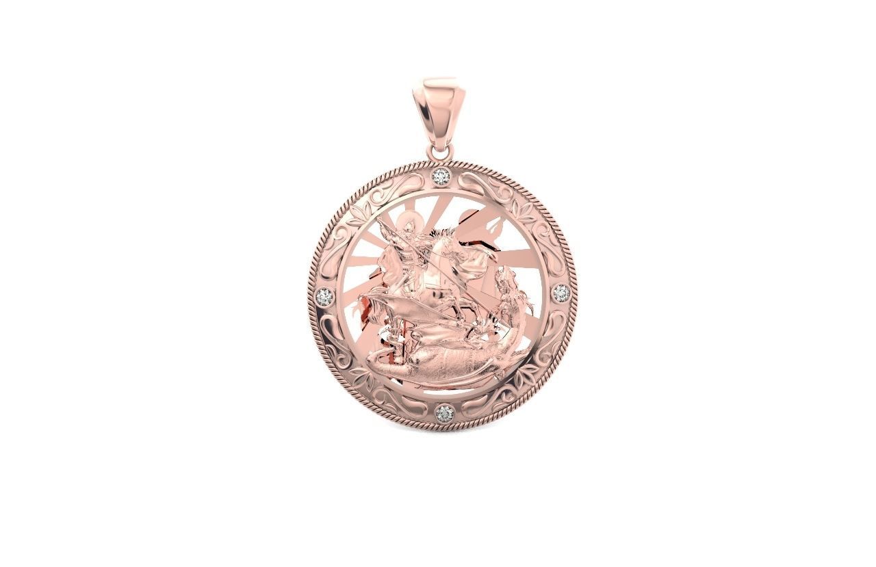 St George the Victorious Medal Protection  Charm Pendant 867 3D print model_23