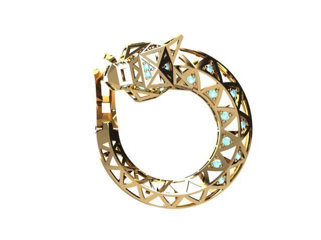 Leopard earrings 3D print model_2