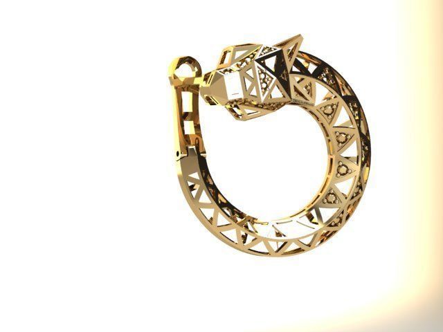 Leopard earrings 3D print model_1