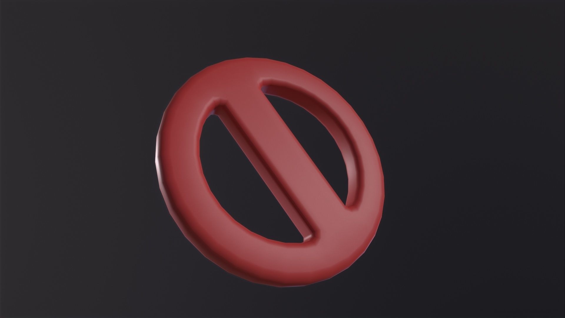Red Circle With Slash 3D Model Low-poly 3D model_5