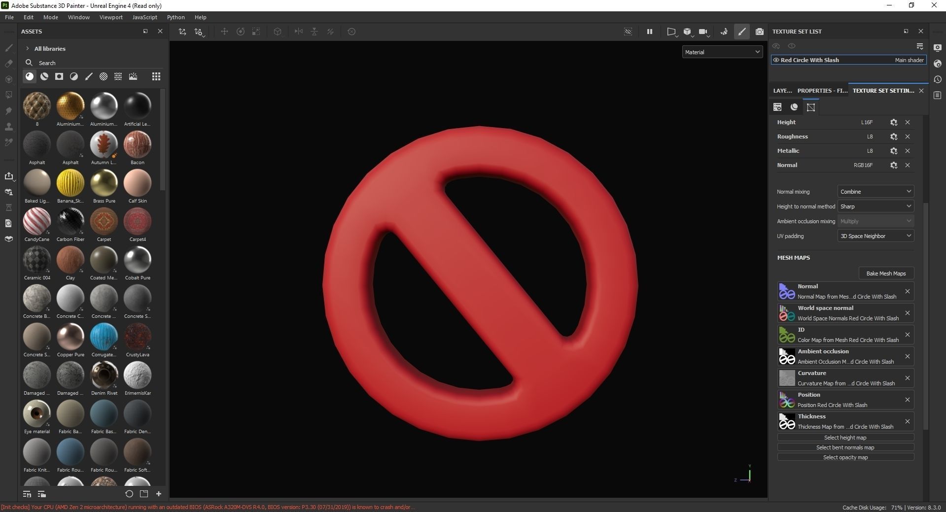 Red Circle With Slash 3D Model Low-poly 3D model_7