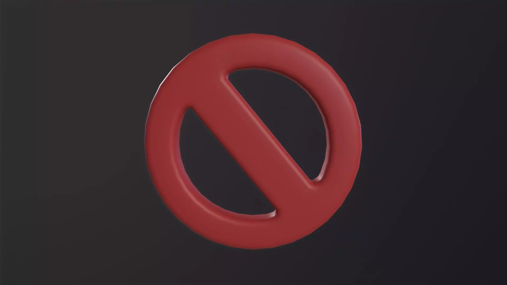 Red Circle With Slash 3D Model Low-poly 3D model_0