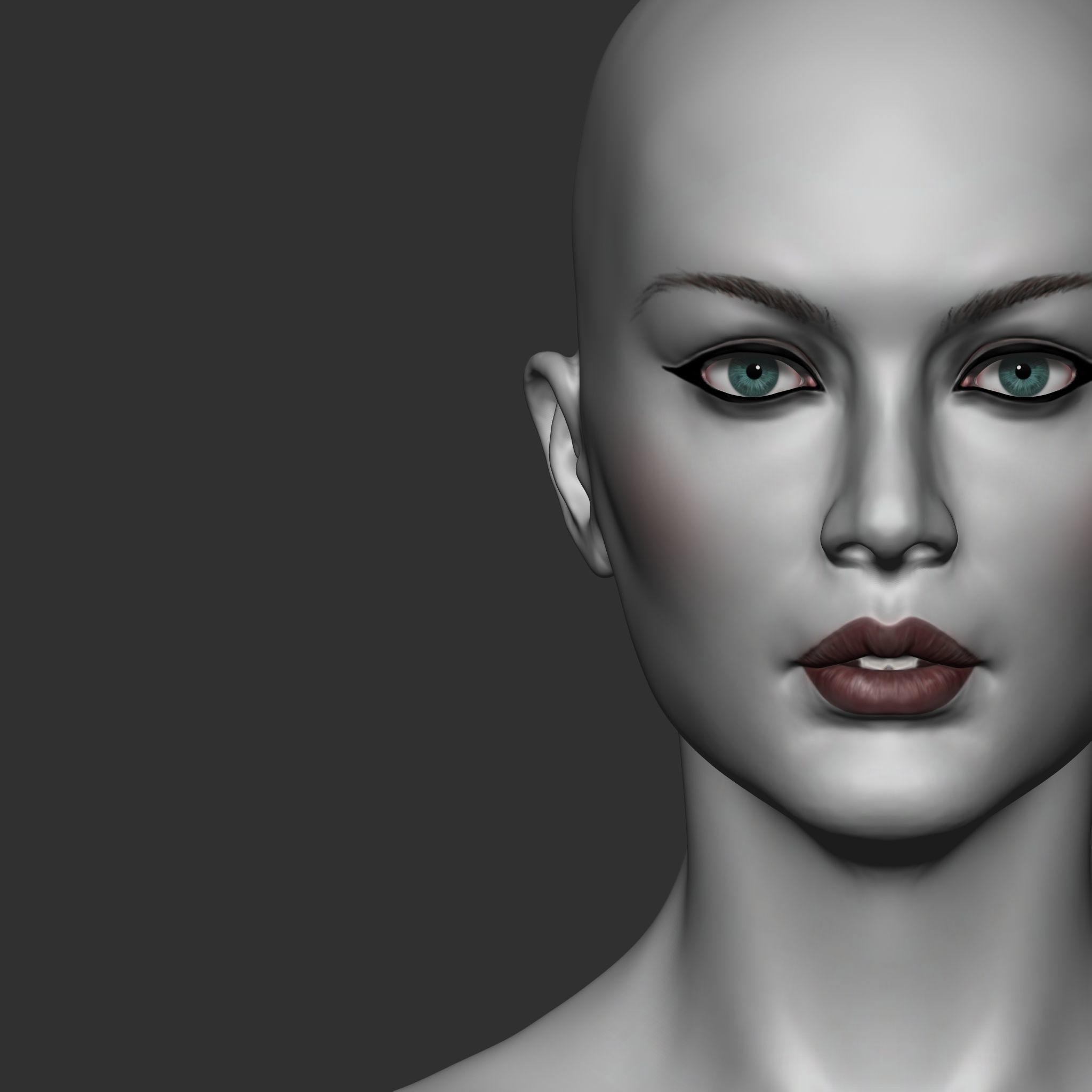 Highpoly Female  Basemesh Sculpted in Zbrush 3D model_9