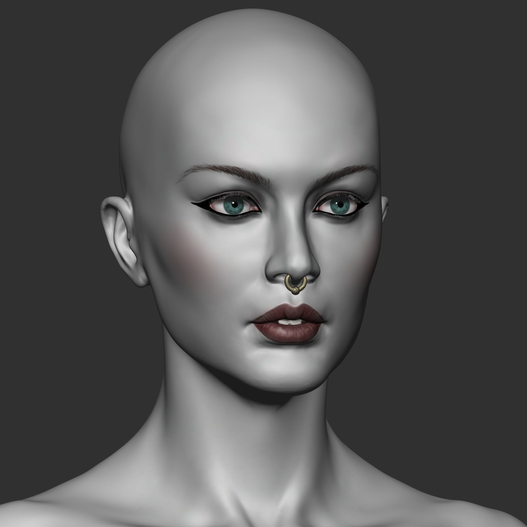 Highpoly Female  Basemesh Sculpted in Zbrush 3D model_12
