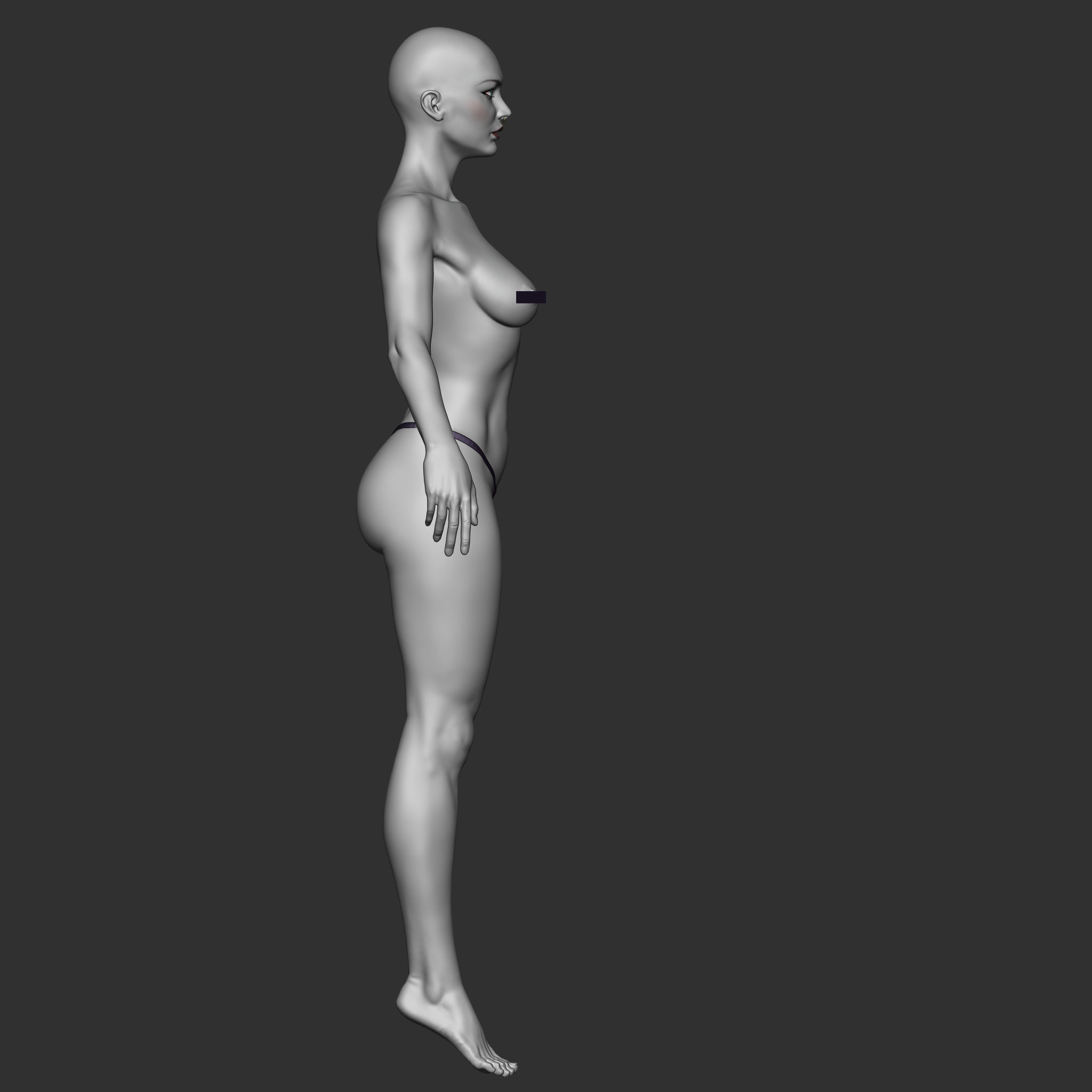 Highpoly Female  Basemesh Sculpted in Zbrush 3D model_6