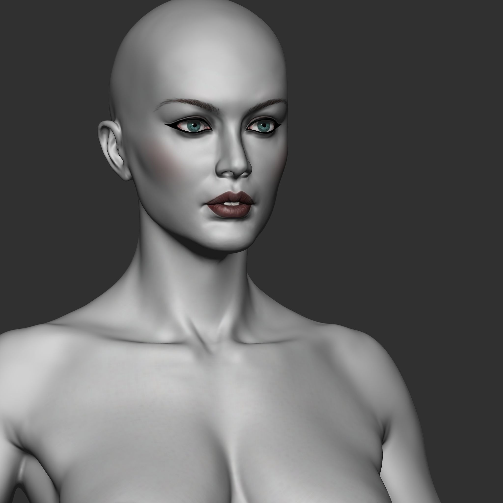 Highpoly Female  Basemesh Sculpted in Zbrush 3D model_1