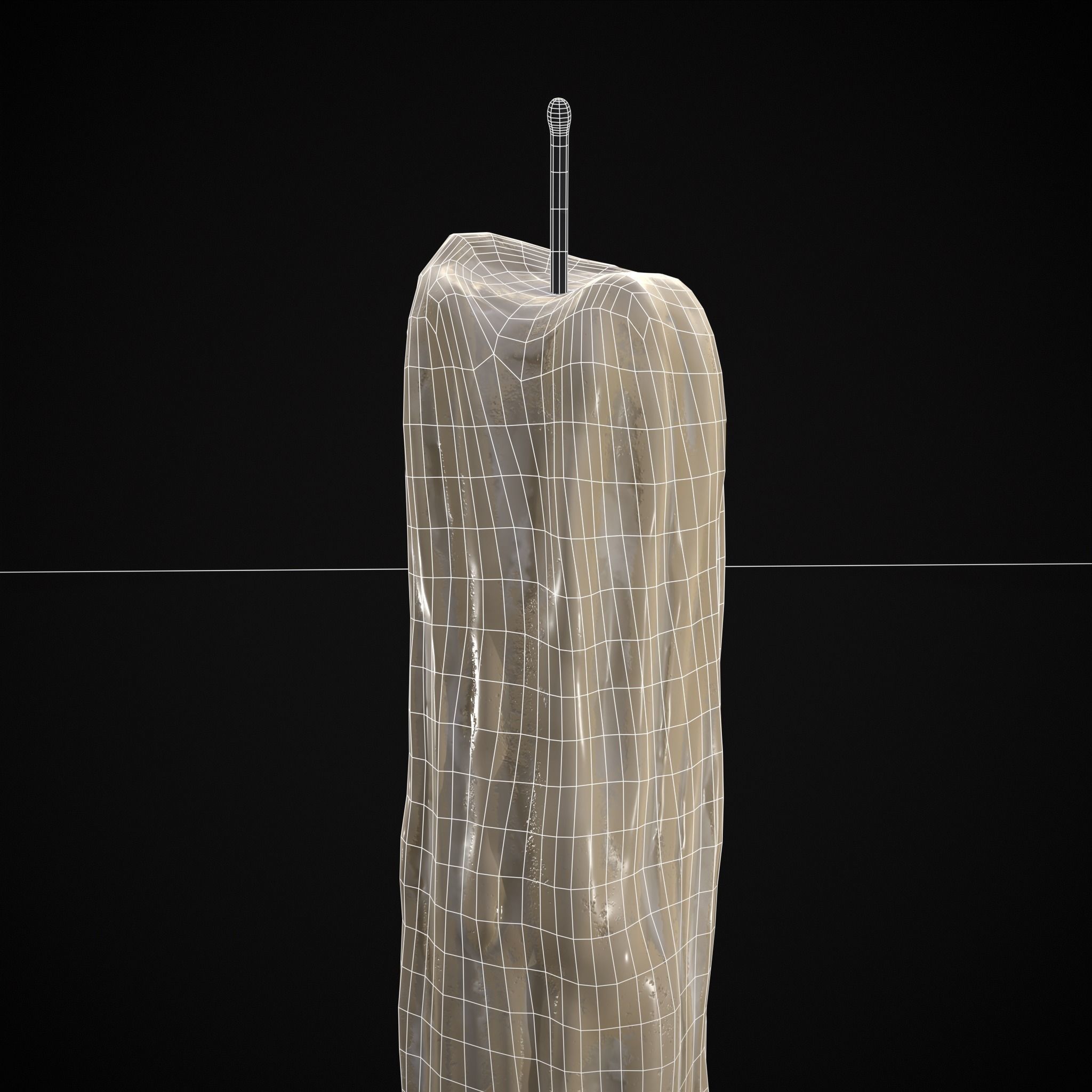 Brass Taper Melted Candle Low-poly 3D model_22
