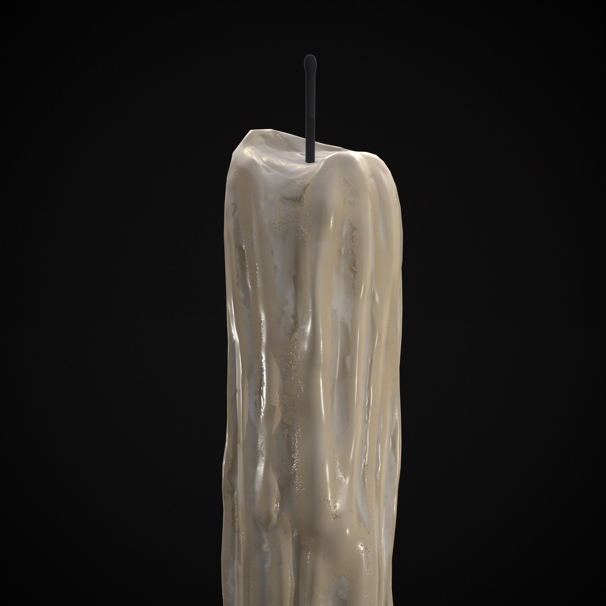 Brass Taper Melted Candle Low-poly 3D model_21