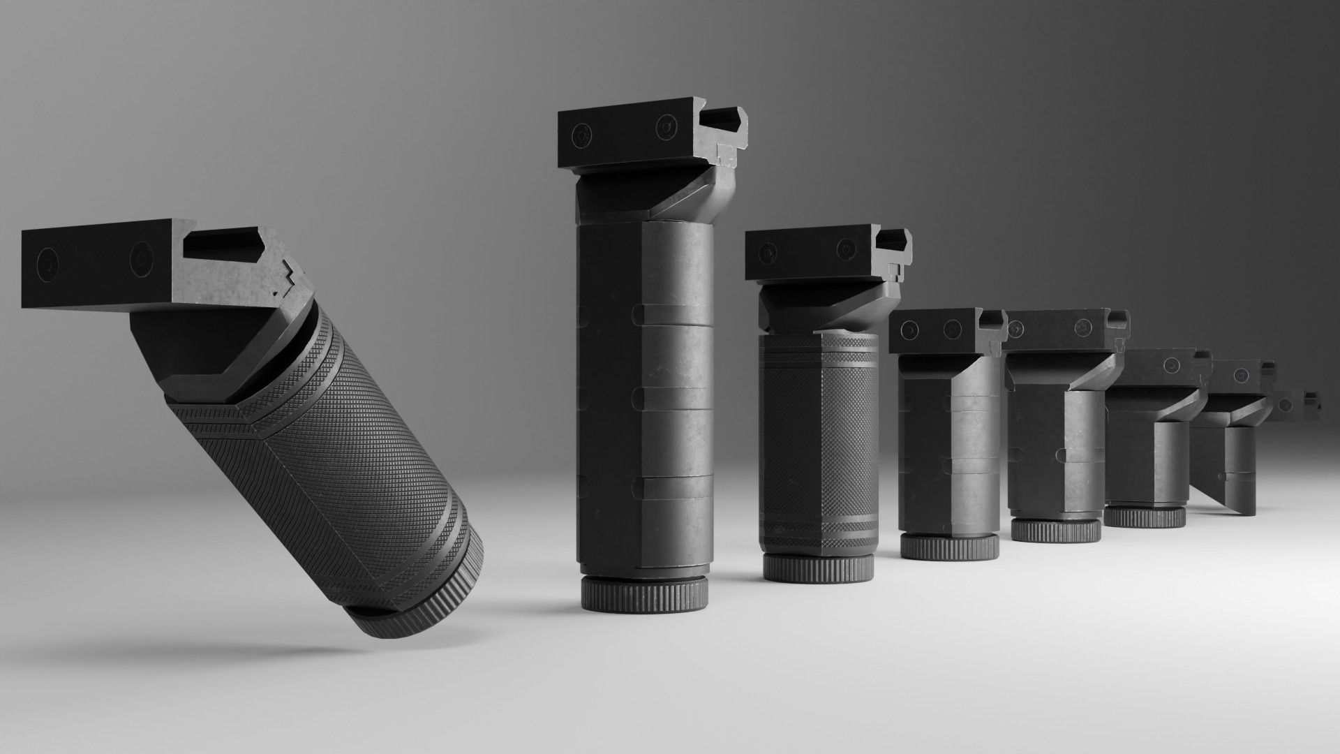 Zenit Foregrips Pack Low-poly 3D model_1