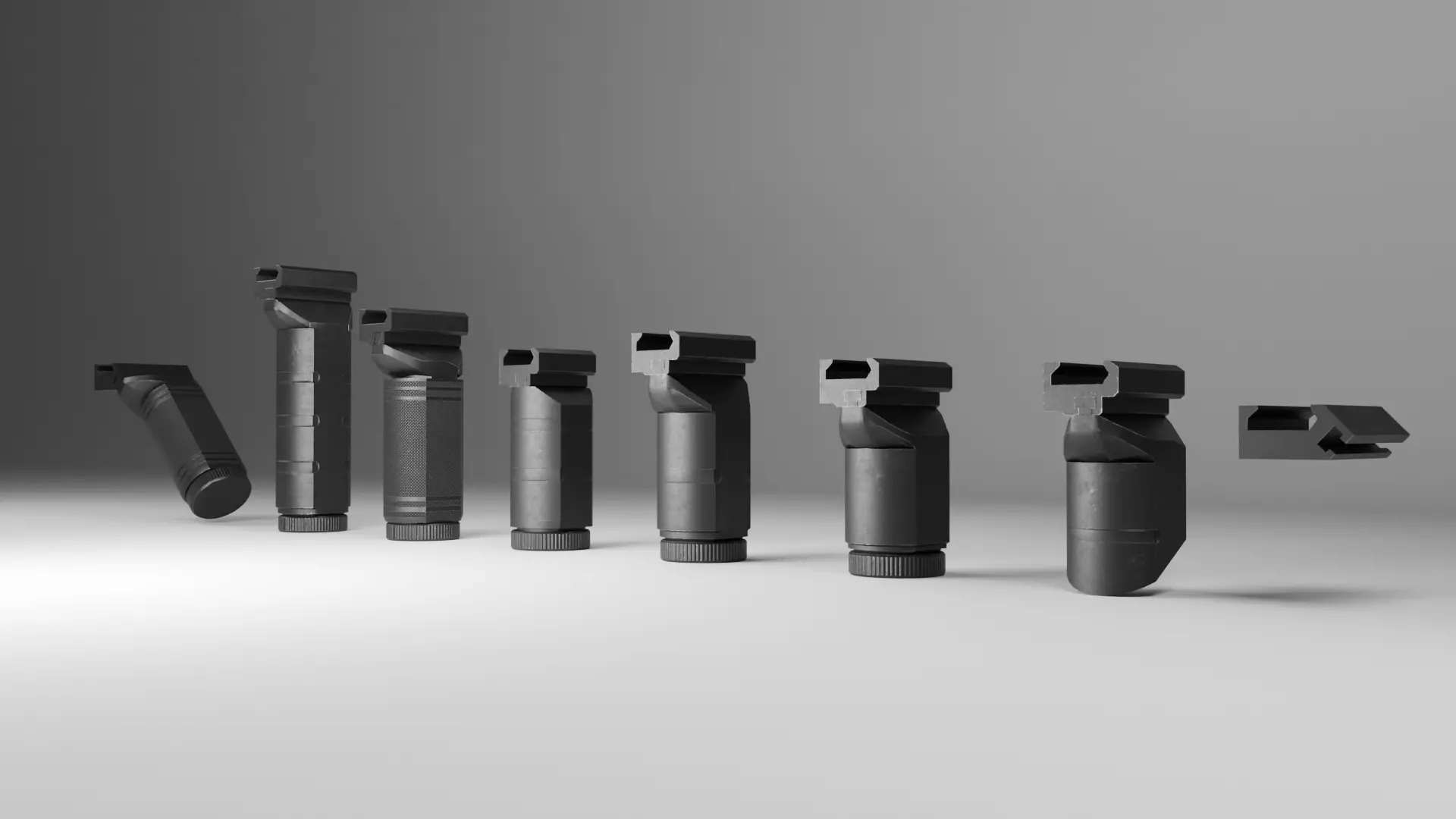 Zenit Foregrips Pack Low-poly 3D model_0