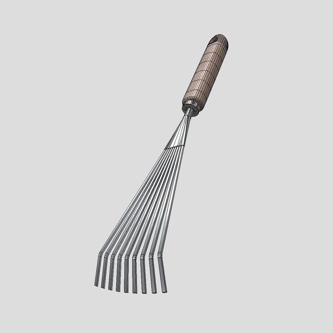 Rake 2 Low-poly 3D model_6