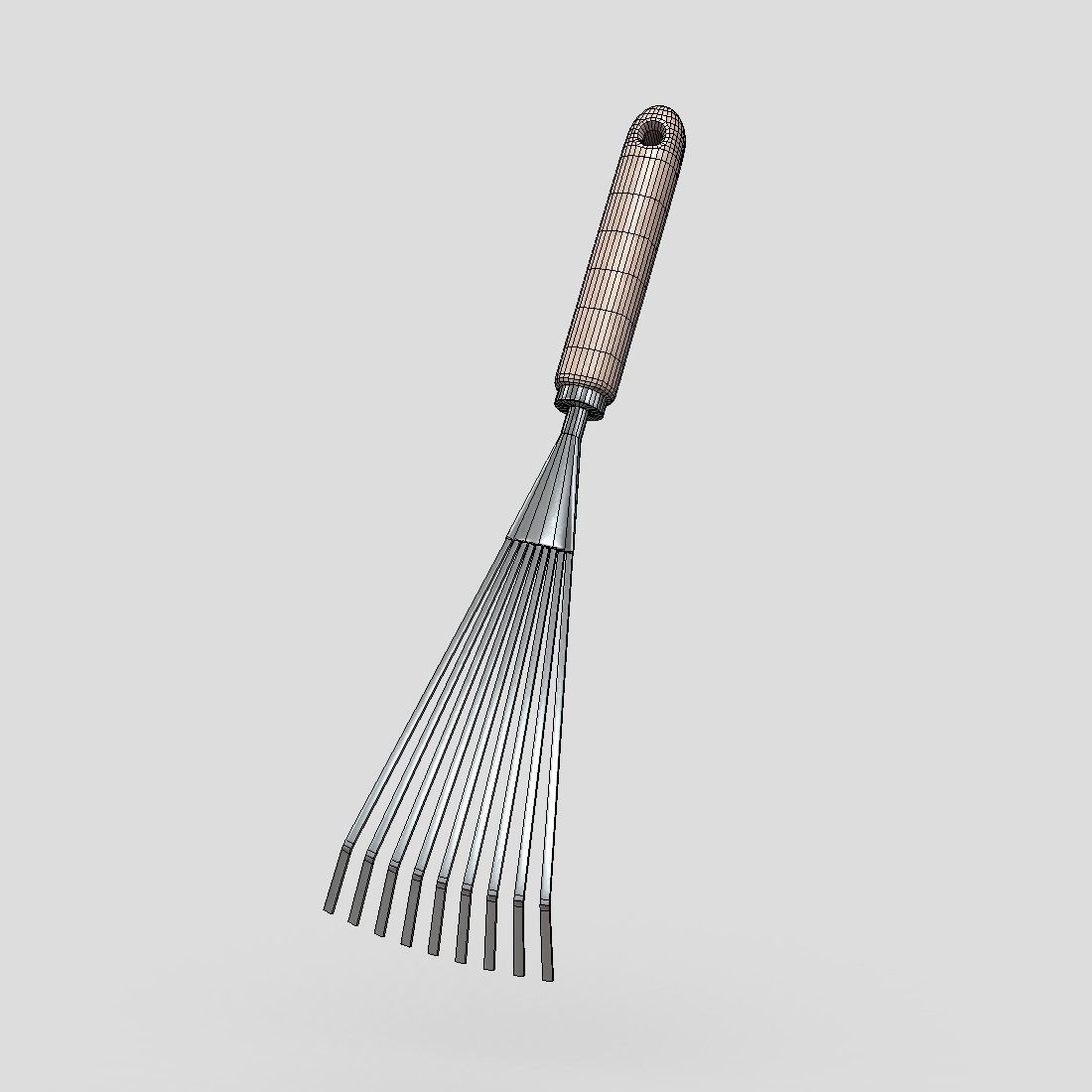 Rake 2 Low-poly 3D model_2