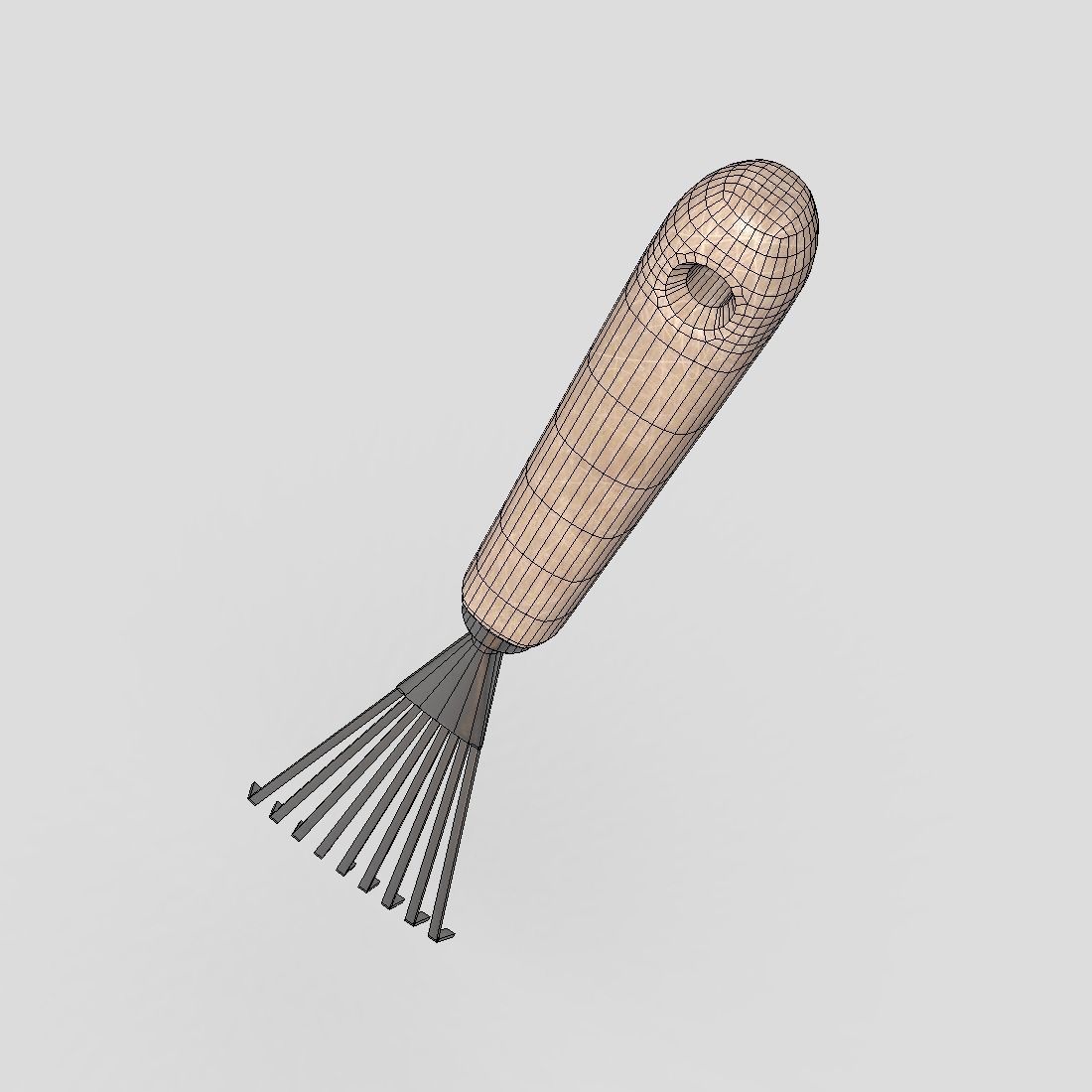 Rake 2 Low-poly 3D model_8