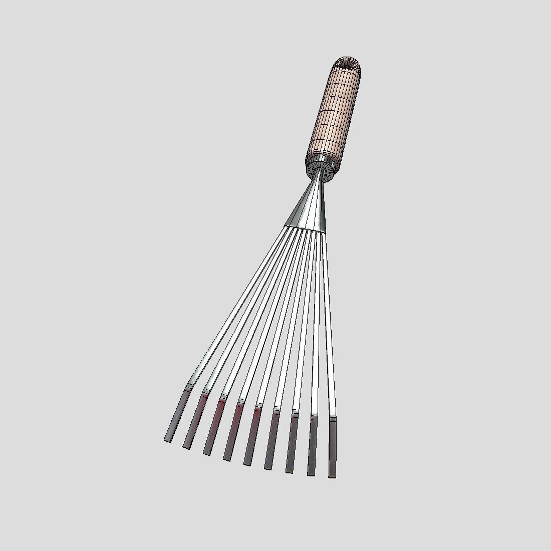 Rake 2 Low-poly 3D model_12