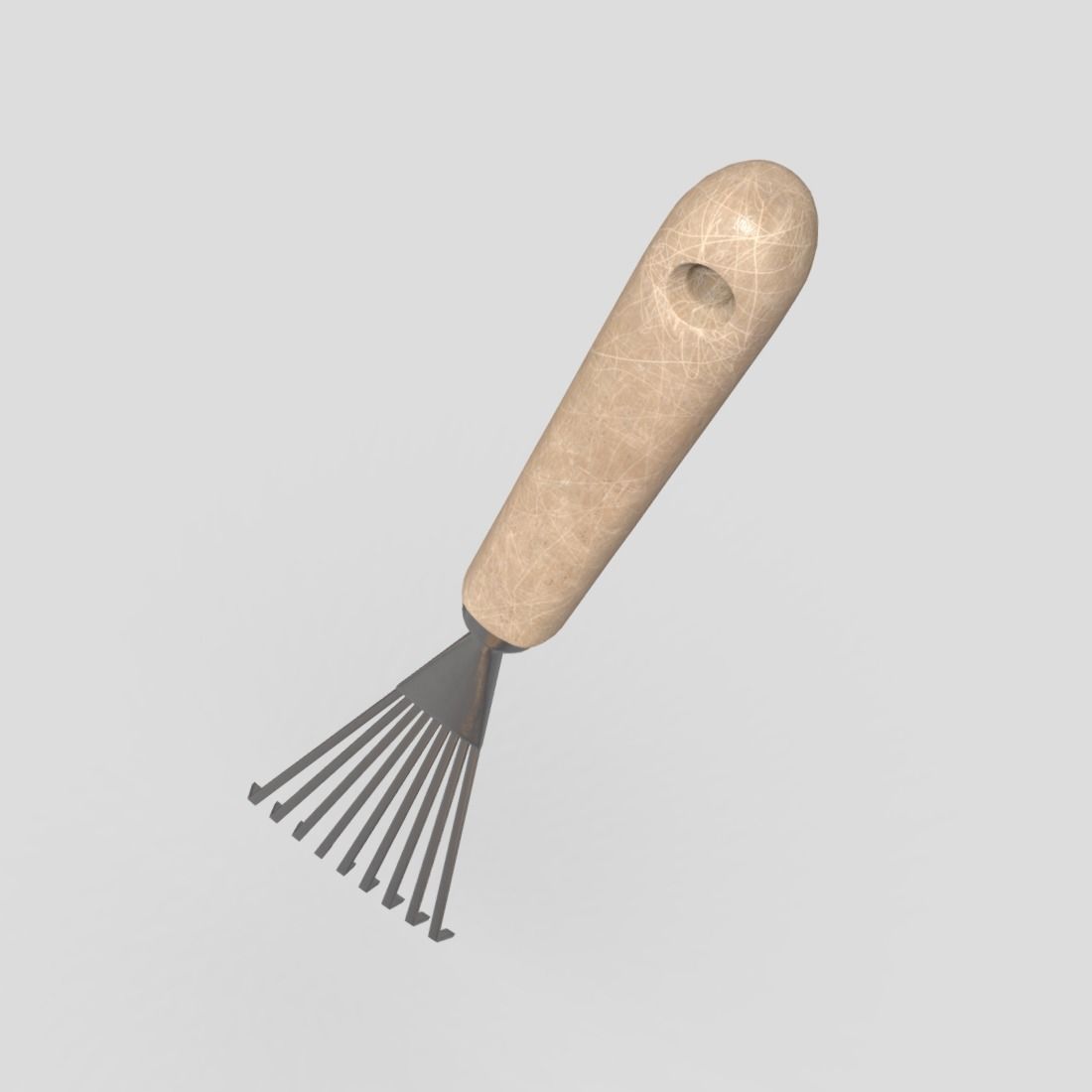 Rake 2 Low-poly 3D model_7