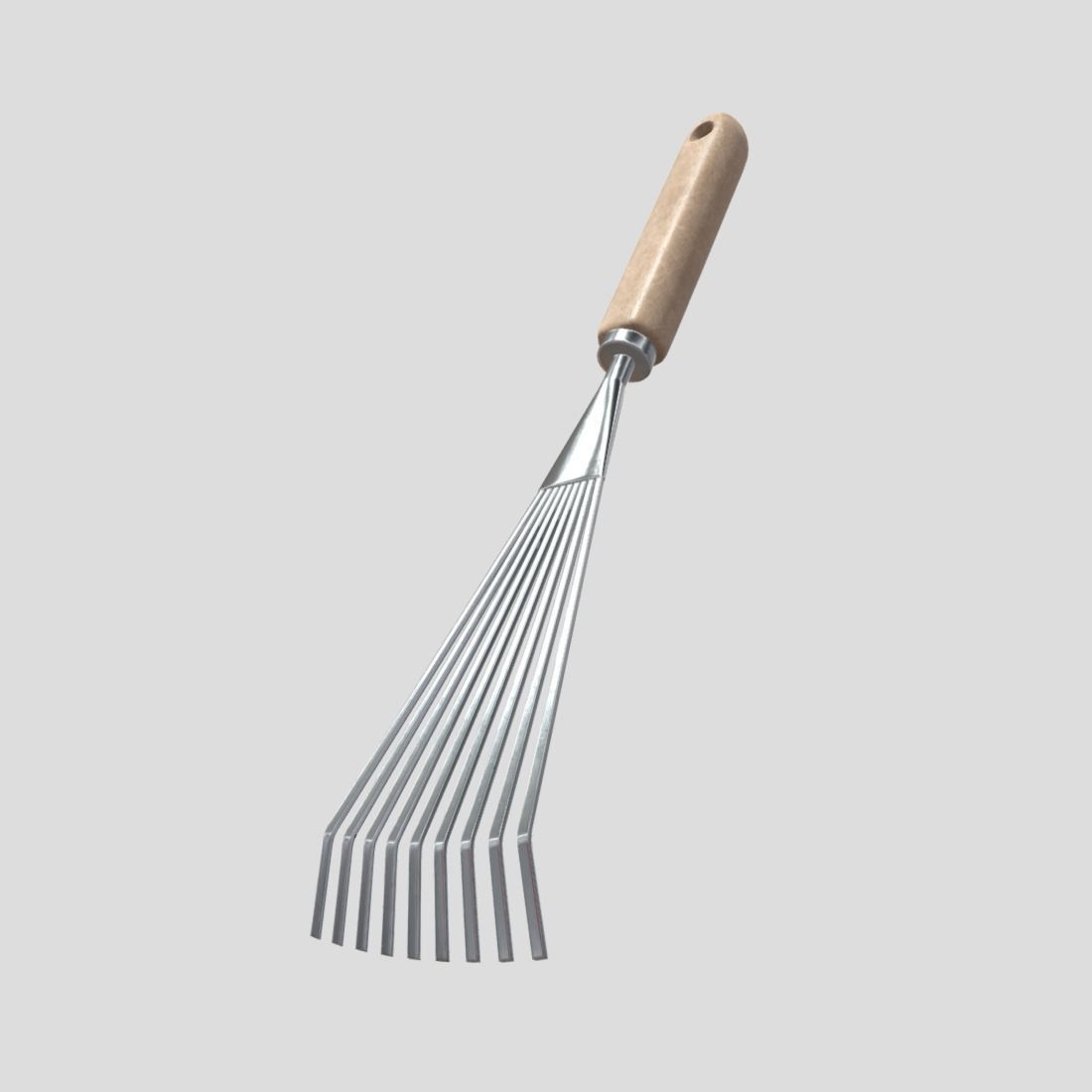 Rake 2 Low-poly 3D model_5