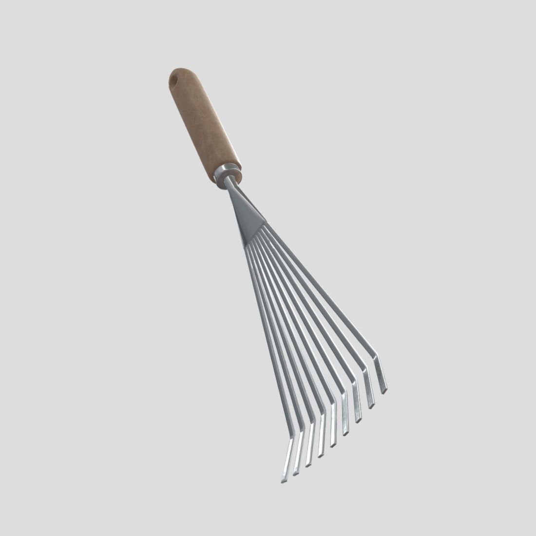Rake 2 Low-poly 3D model_9