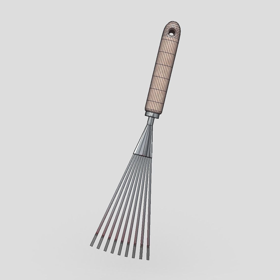 Rake 2 Low-poly 3D model_4