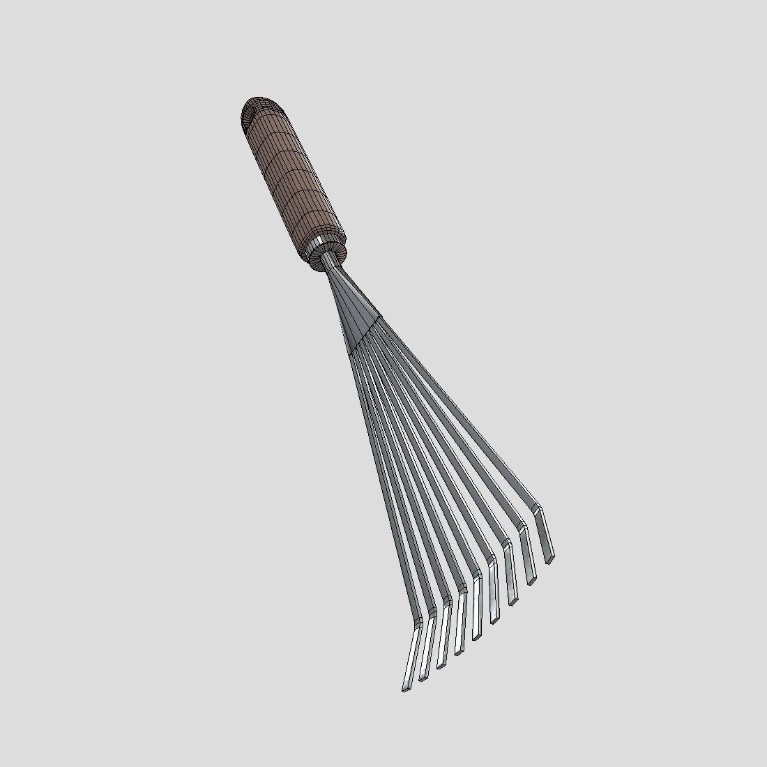 Rake 2 Low-poly 3D model_10