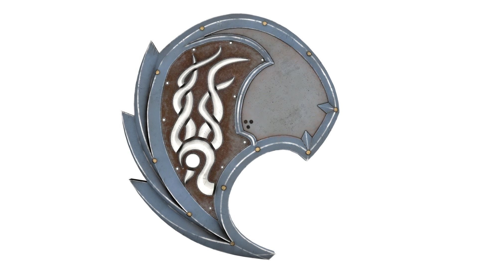 shield set 3 man holding and sword Low-poly 3D model Low-poly 3D model_2