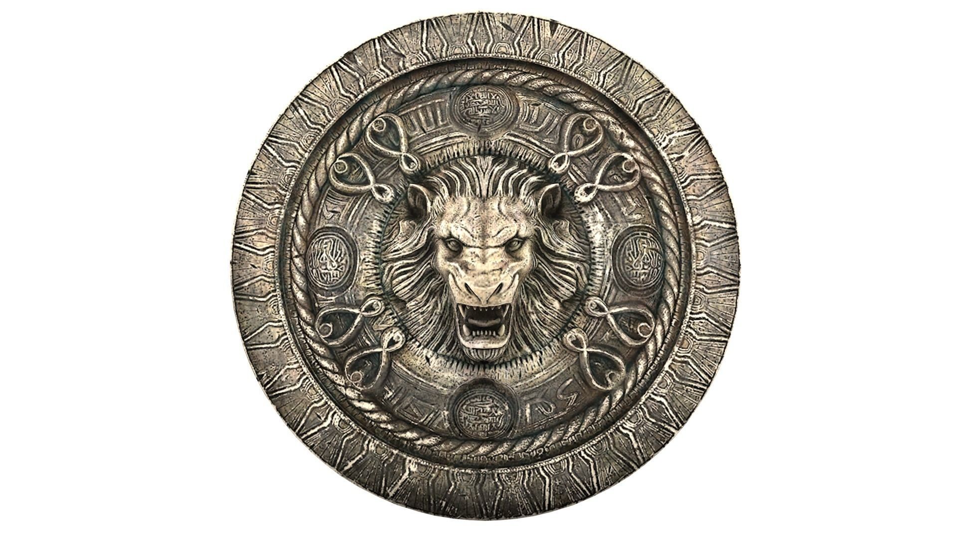 shield set 3 man holding and sword Low-poly 3D model Low-poly 3D model_25