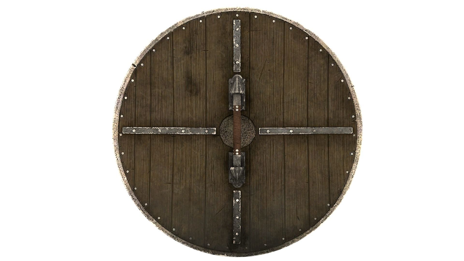 shield set 3 man holding and sword Low-poly 3D model Low-poly 3D model_21