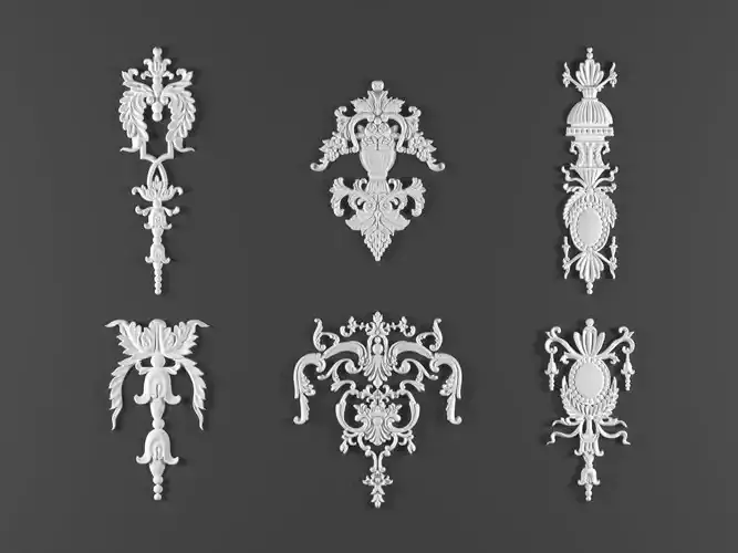 6 ornamental classic decoration 3d model kitbash vol 43