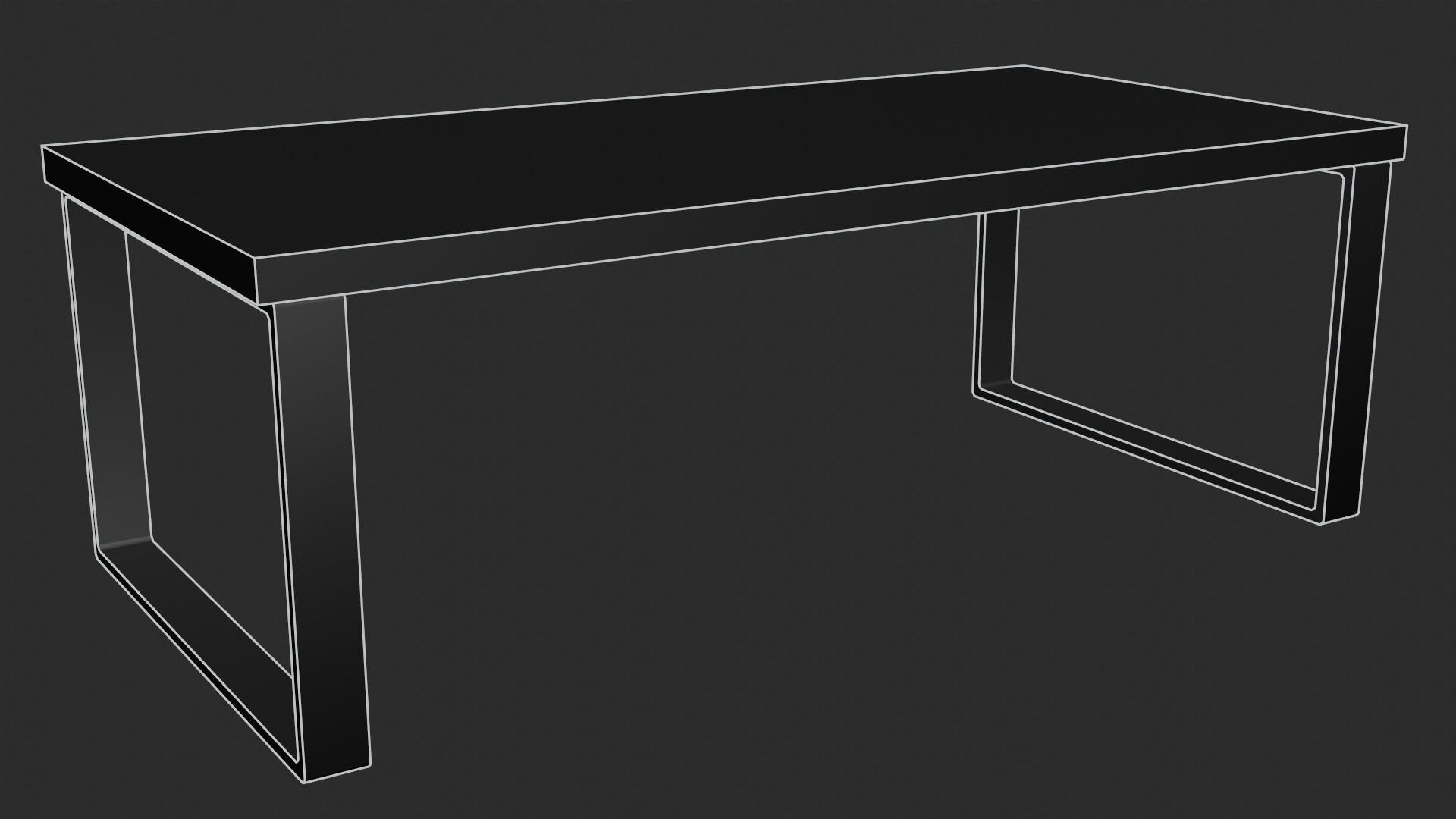 Modern Desk 01 Low-poly 3D model_3