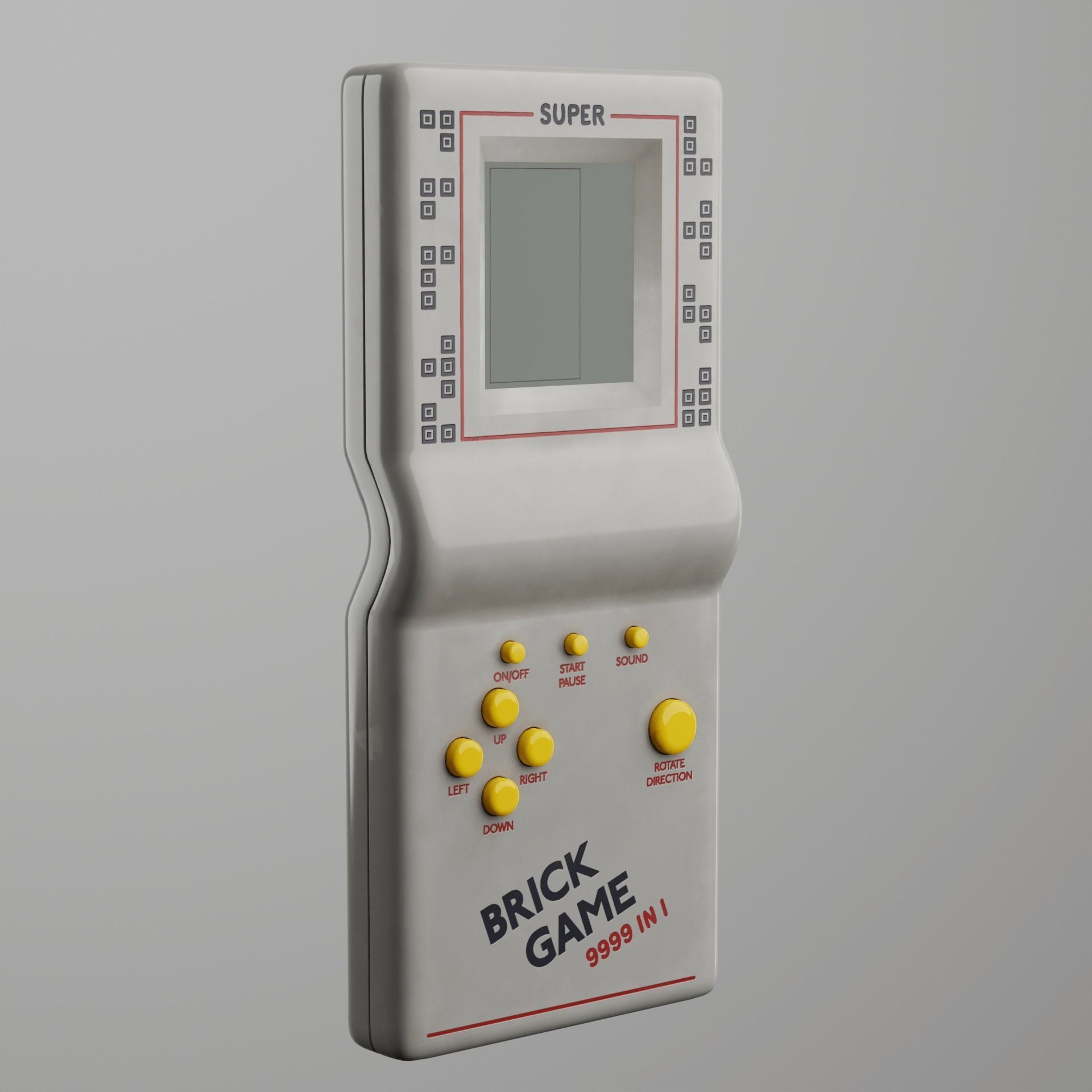 BRICK GAME HANDHELD REALISTIC Low-poly 3D model_3