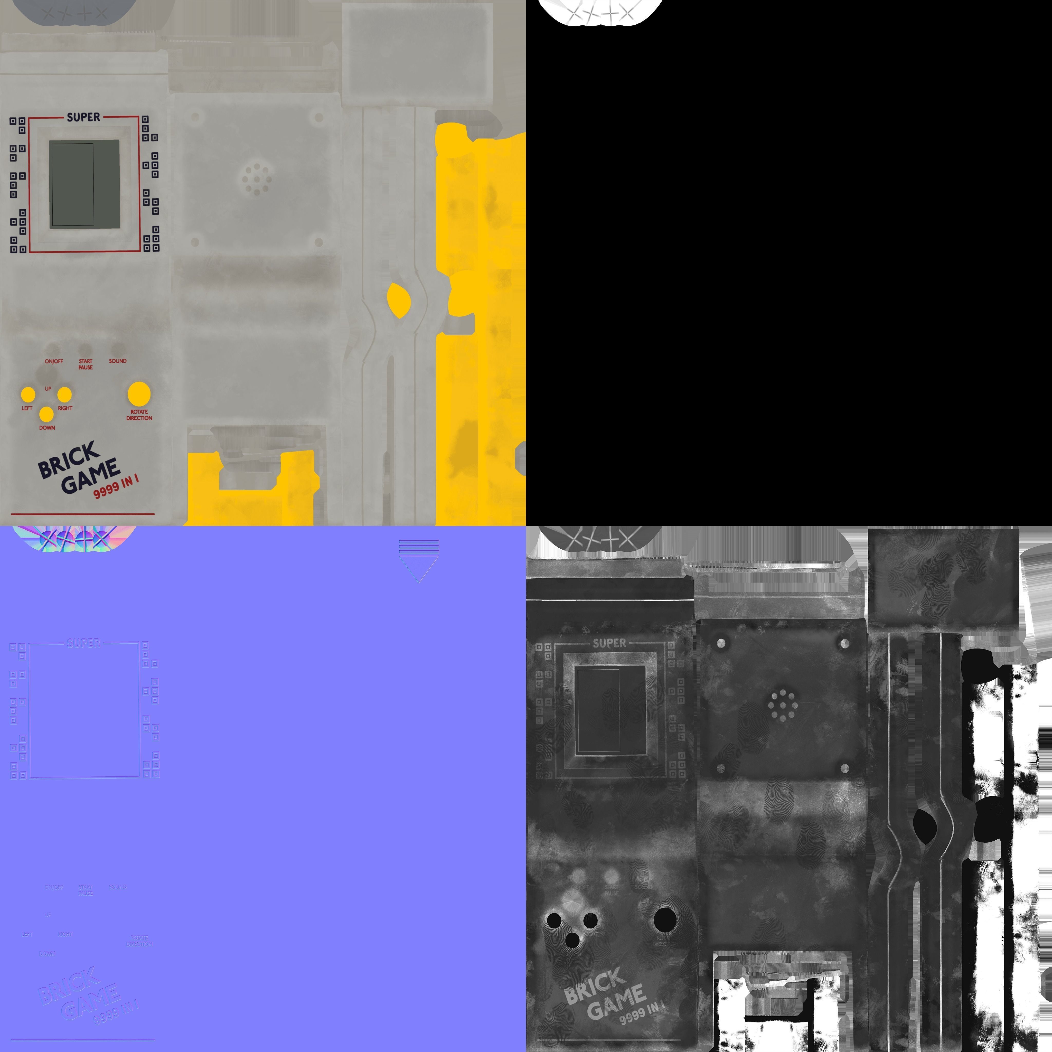 BRICK GAME HANDHELD REALISTIC Low-poly 3D model_10