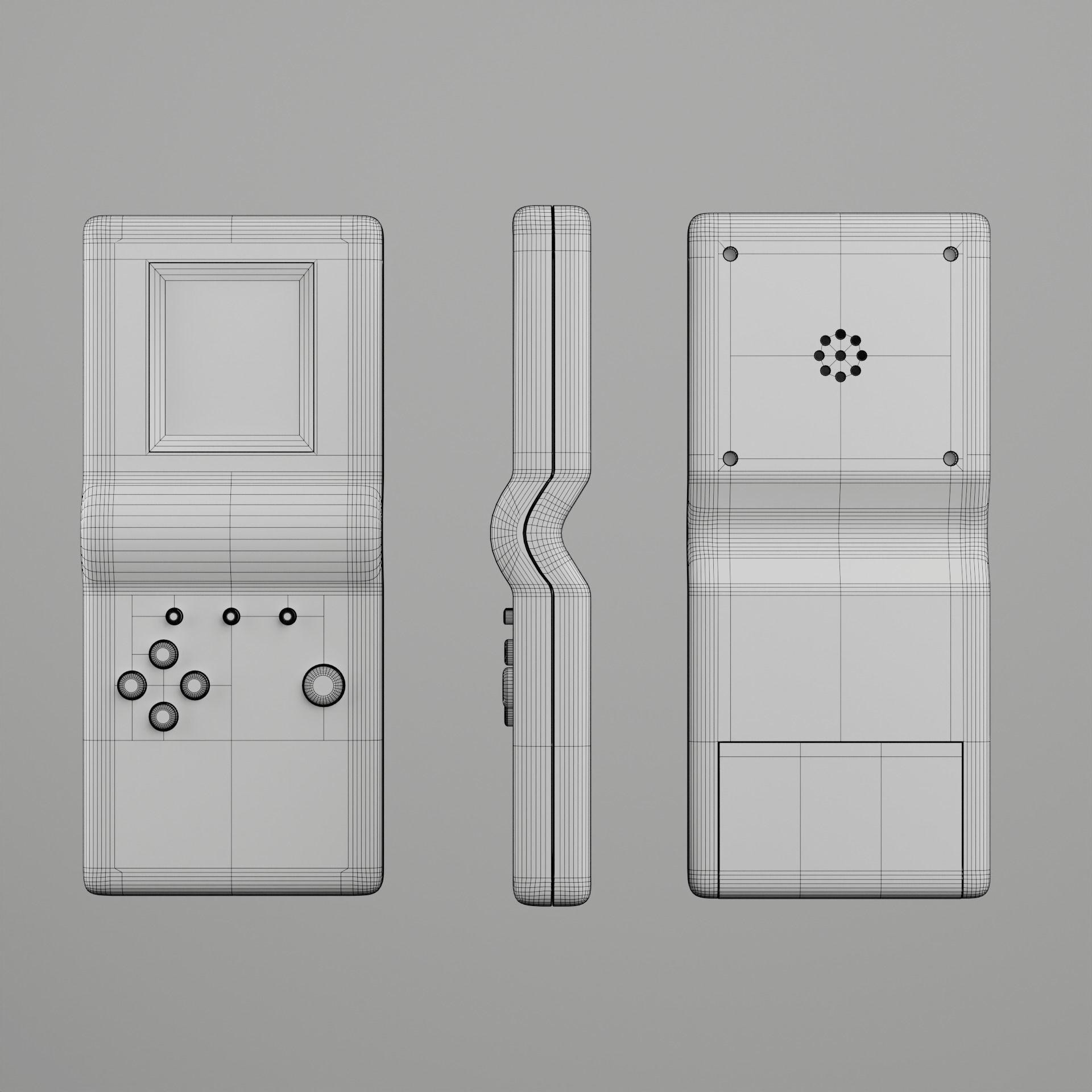 BRICK GAME HANDHELD REALISTIC Low-poly 3D model_9