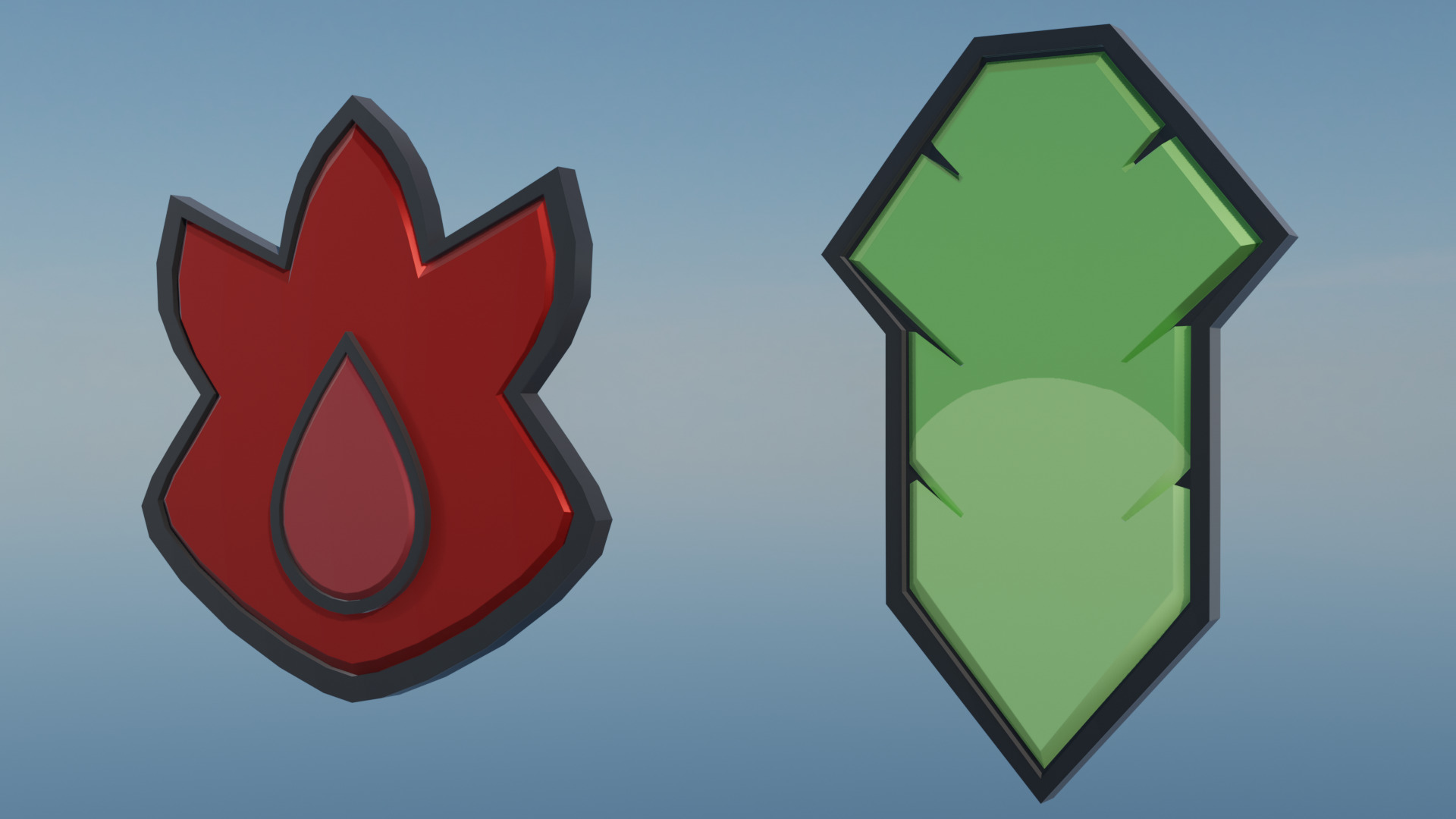 Pokemon Kanto Gym Badges Low-poly 3D model_19