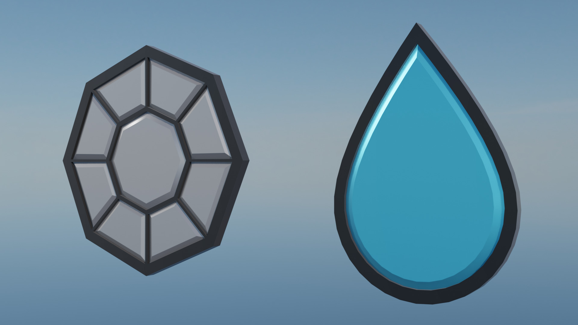 Pokemon Kanto Gym Badges Low-poly 3D model_1