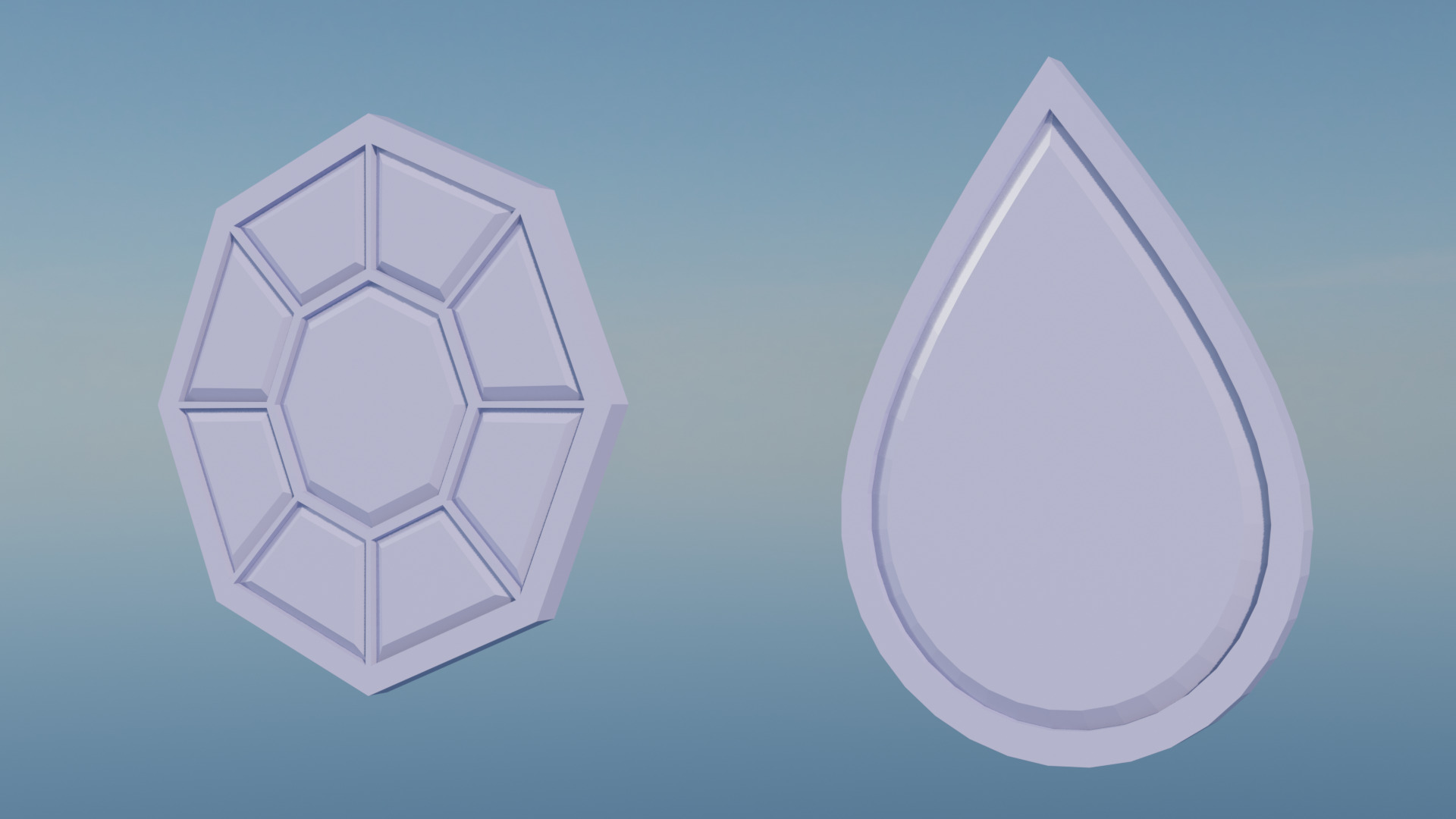 Pokemon Kanto Gym Badges Low-poly 3D model_2