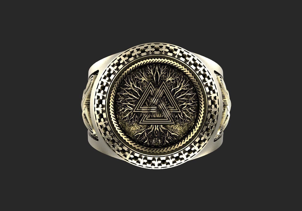 Valknut ring  3D print model_2