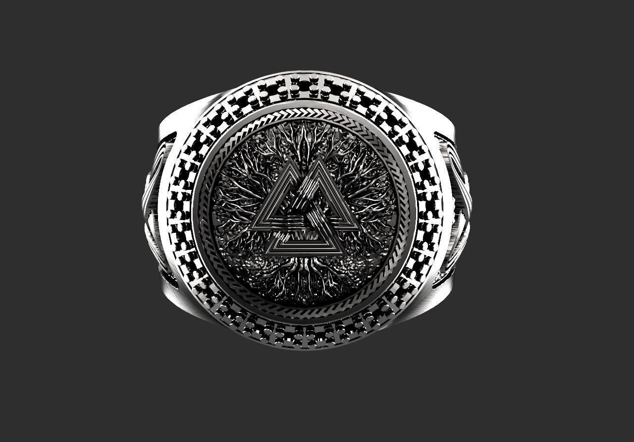 Valknut ring  3D print model_7
