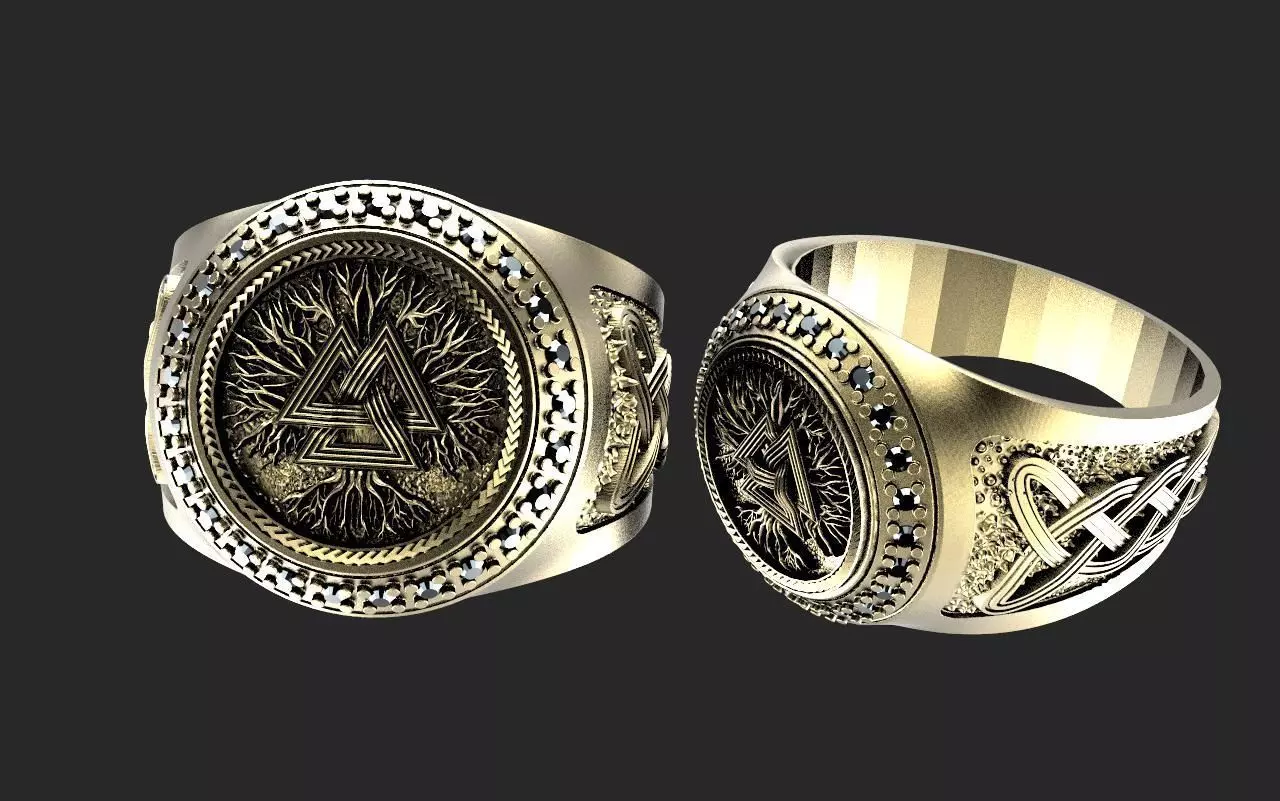 Valknut ring  3D print model_0