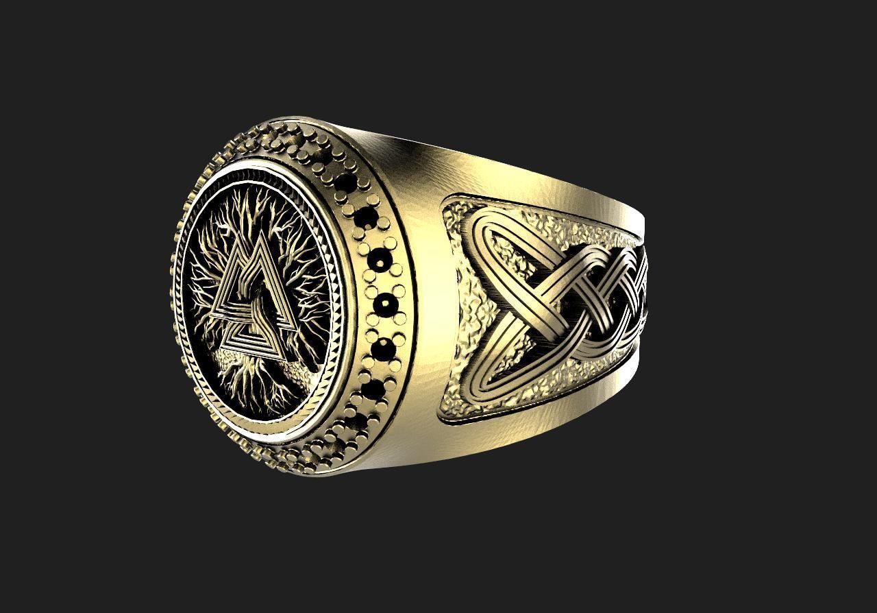 Valknut ring  3D print model_6