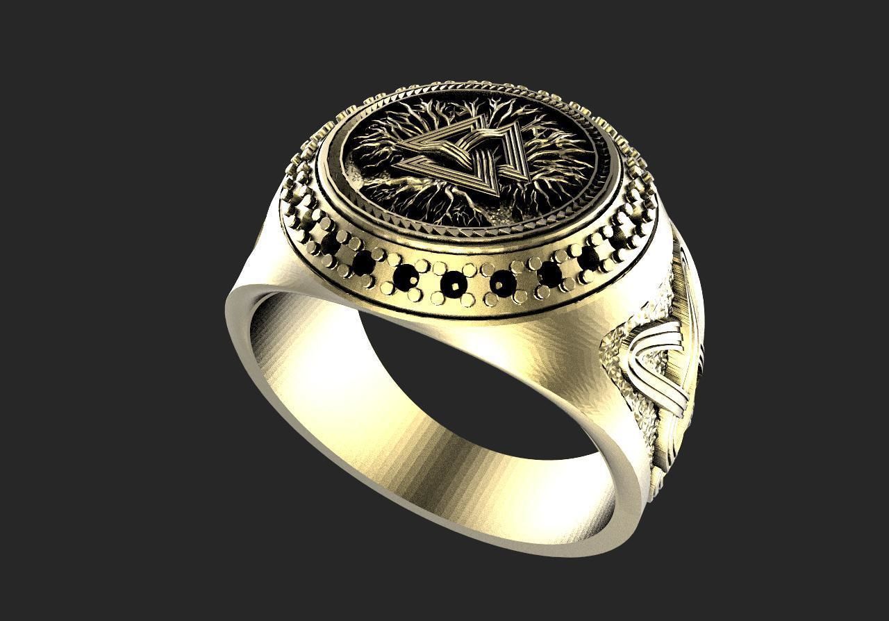 Valknut ring  3D print model_3