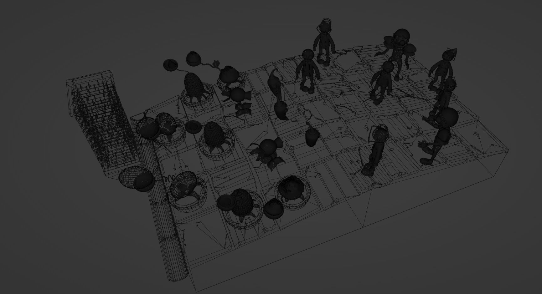 Plants vs Zombies Diorama Low-poly 3D model_2