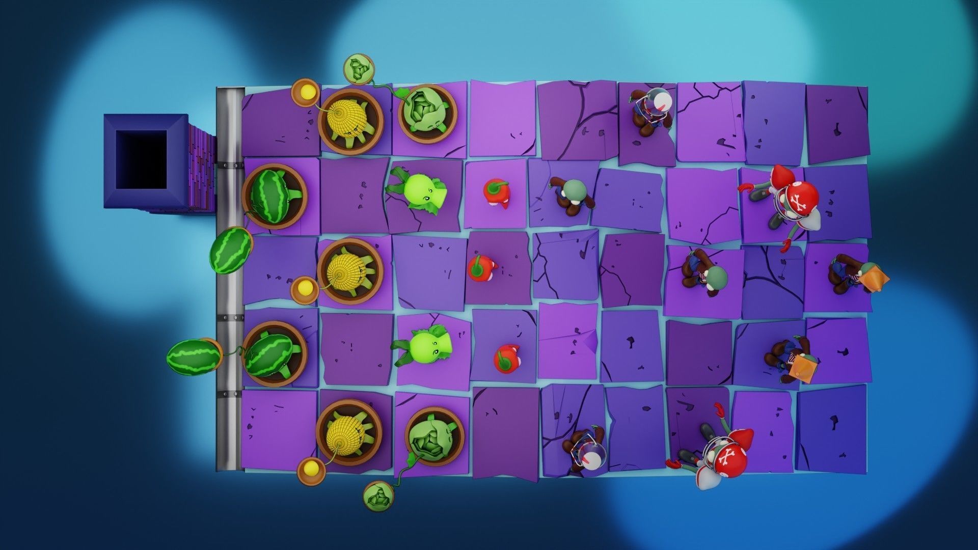 Plants vs Zombies Diorama Low-poly 3D model_3