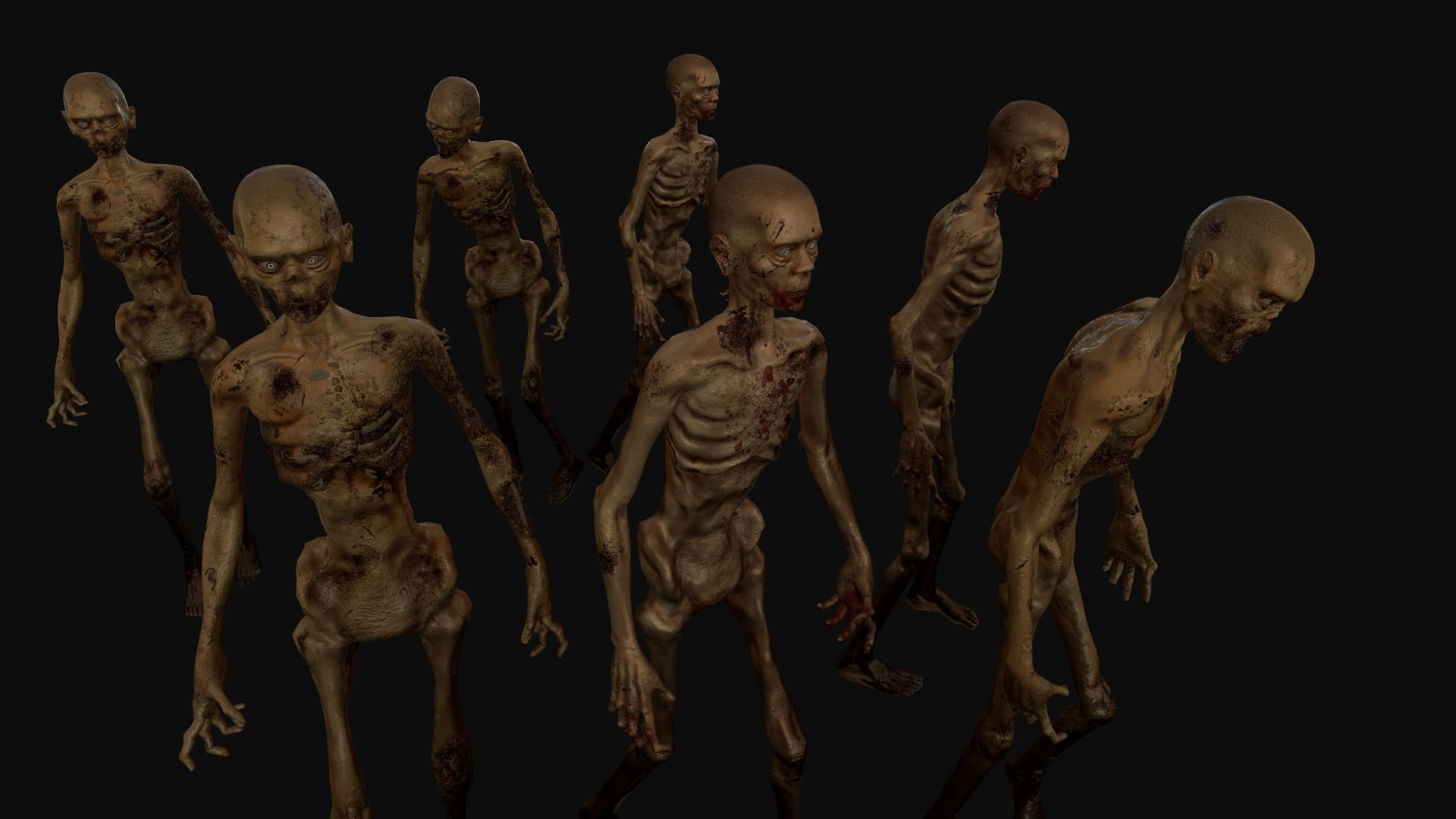 Zombies Low-poly 3D model_12